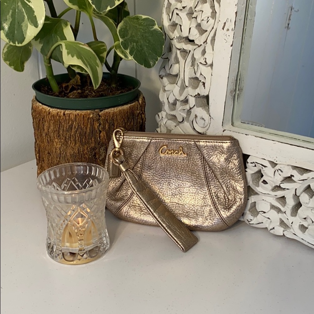 Coach Gold Metallic Clutch